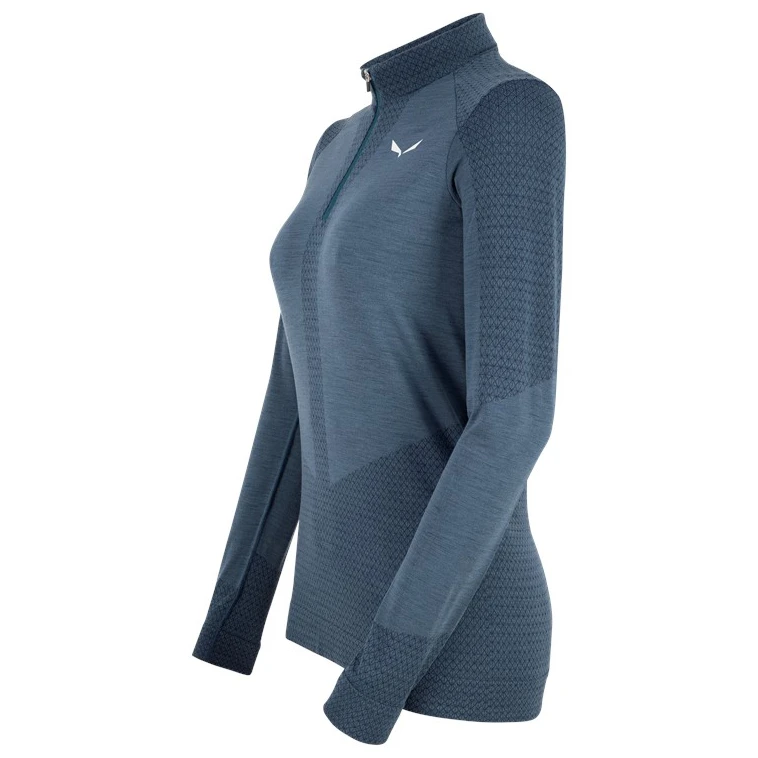 Salewa - Women's Zebru Medium Warm AMR Half Zip Tee - Sous-vêtement Mérinos 4 Salewa - Women's Zebru Medium Warm AMR Half Zip Tee - Sous-vêtement Mérinos – Image 2